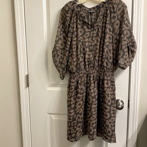 Express sheer lined print dress.